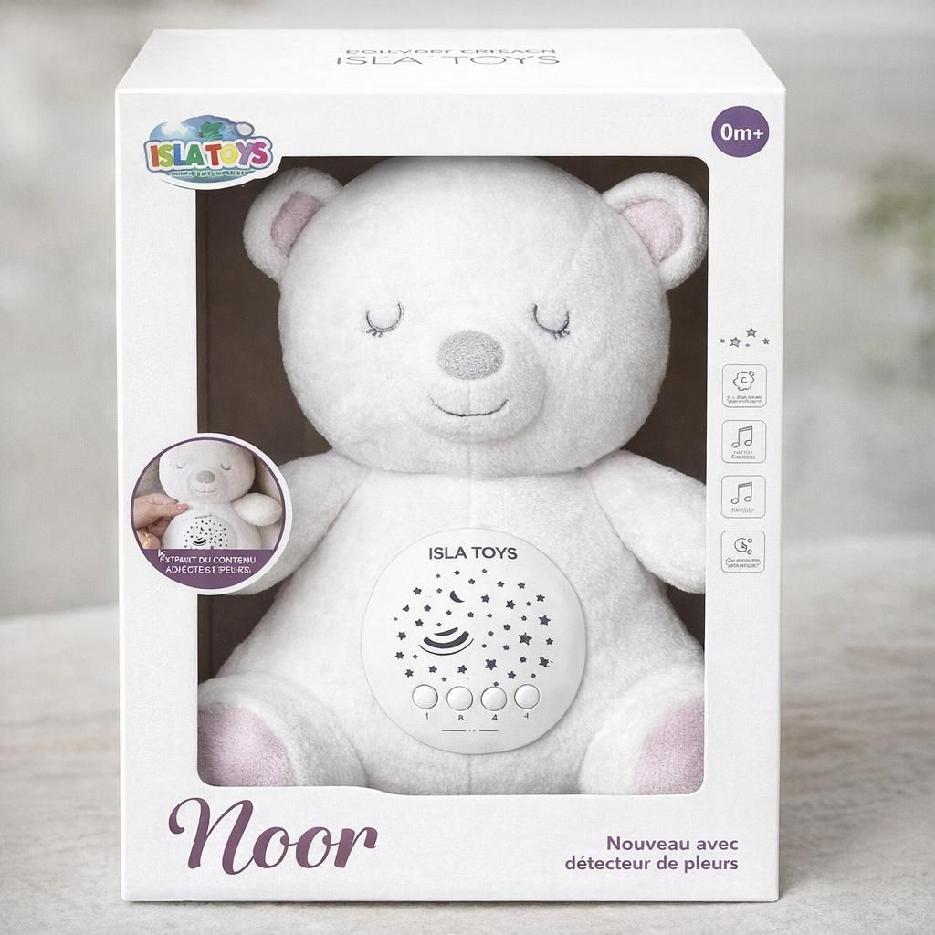 Doudou Ourson Veilleuse Coranique (Blanc - Noor)