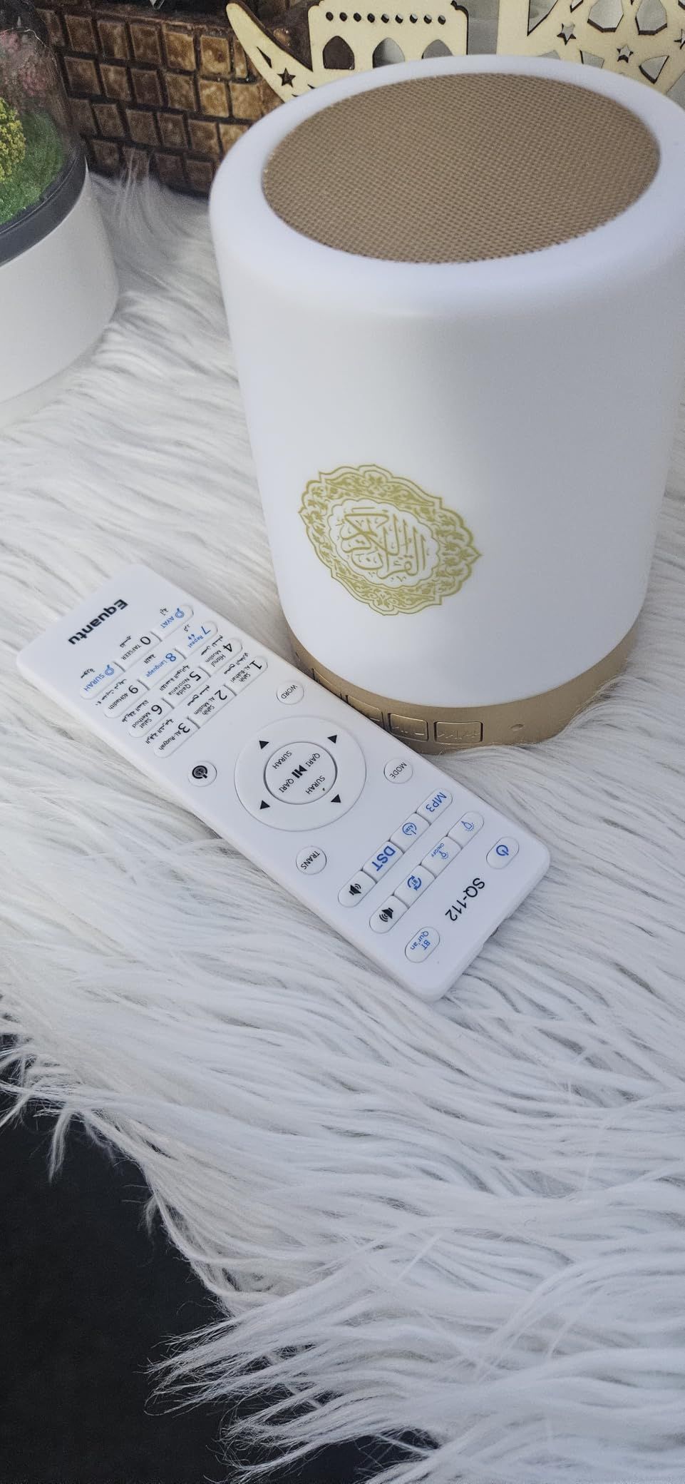 Lampe Koran - Lecteur radio coran - Haut-parleur portable 8 GMP3 - Lampe tactile LED - Télécommande Bluetooth - 16 langues