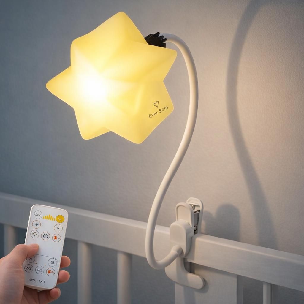 Veilleuse Bébé Étoile à Clip, Lumière Chaude Graduable, 6 Niveaux de Luminosité - Lampe Lecture, Bureau, LED Déco Pépinière, Allaitement, Cadeau Bébé