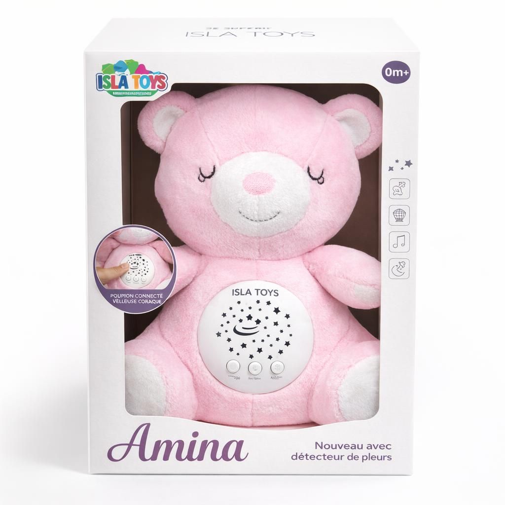 Doudou Ourson Veilleuse Coranique (Rose - Amina)