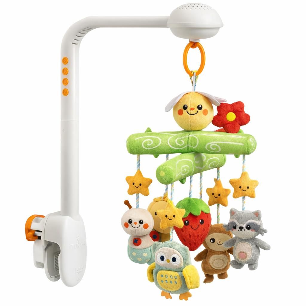 TUMAMA KIDS Mobile Musical lit Bébé, Veilleuse avec Projection de Lumière, Jouet Bebe 0 3 6 9 mois, Télécommande Mobile lit de Bébé Jouet Sensoriel pour Cadeau Née