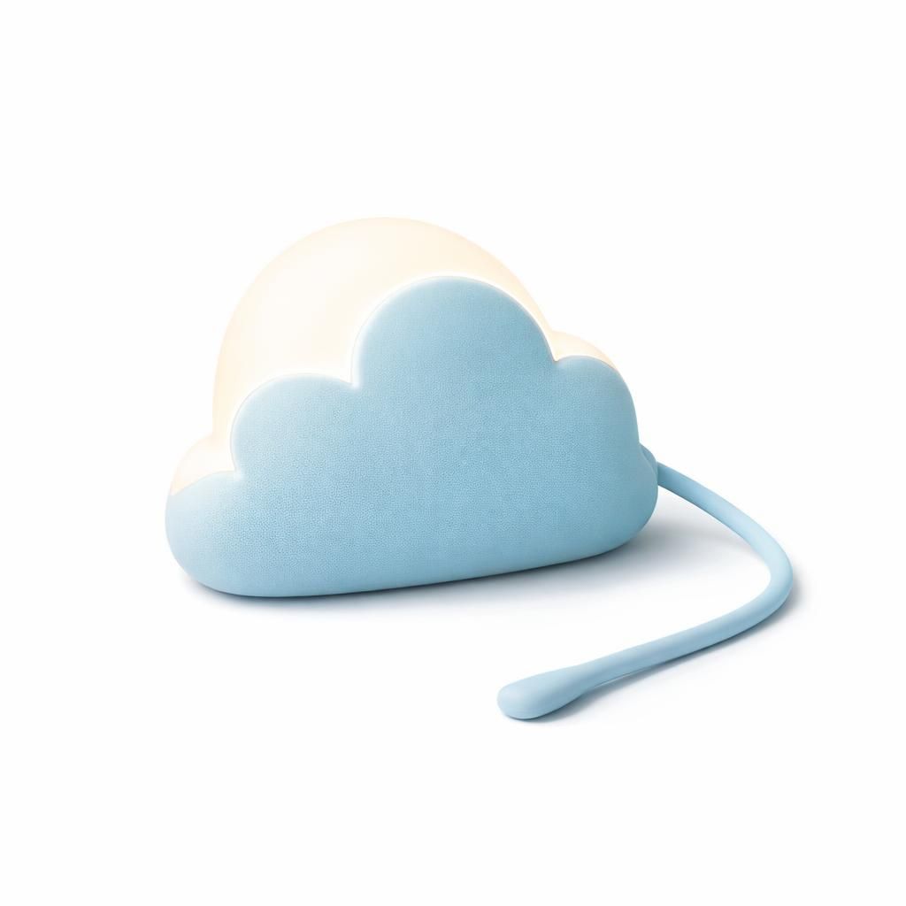 Veilleuse Enfant, 4 Niveaux de Luminosité Veilleuse LED Nuage avec Corde en Silicone, Rechargeable Lampe de Chevet pour Enfants, Garçon Fille Lumières Décoratives pour Chambre de Bébé(Bleu)