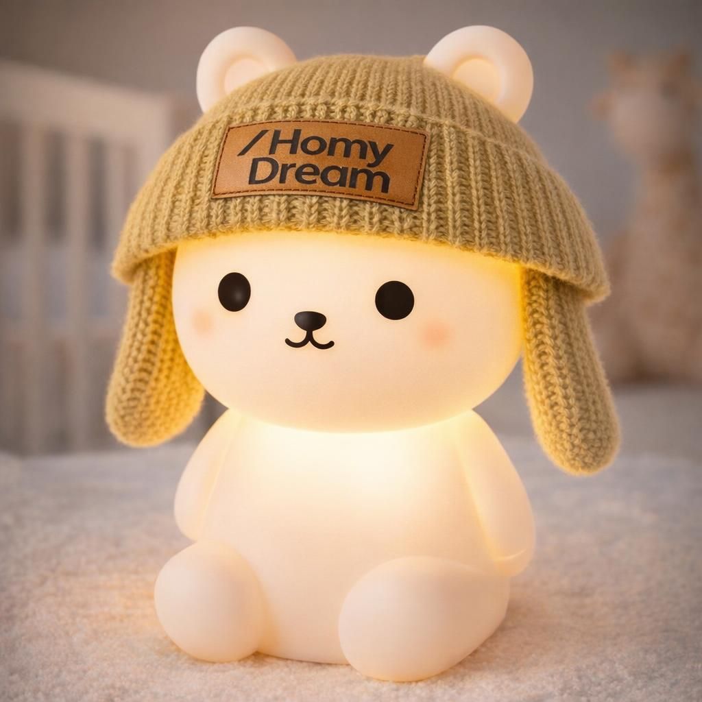 Veilleuse Bébé et Enfant pour la Nuit – 8 Couleurs LED dont Blanc Chaud, Lumière Douce Apaisante pour le Sommeil, Recharge USB, Silicone Souple Sans BPA, Chambre Bébé, Idée Cadeau Naissance