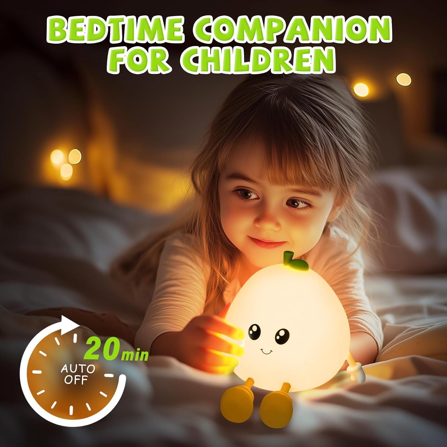 Veilleuse Enfant Rechargeable Veilleuse Bébé Lampe, 3 Intensités Réglables LED Filles, Silicone Lampe de Chevet Tactile pour Enfants Adulte Chambre Décoration Nouveau-né,Cadeau