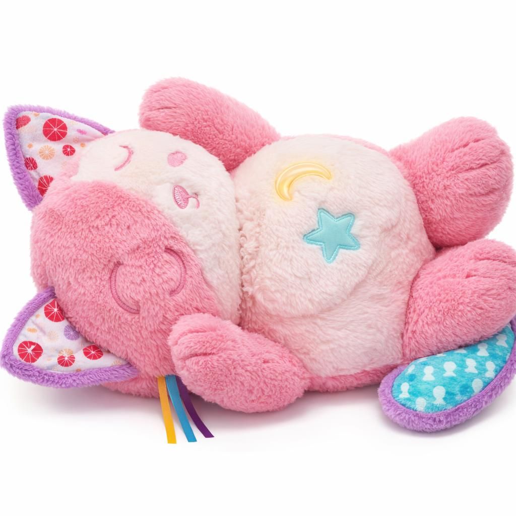 VTech - Mon Chaton Douce Nuit Rose - Peluche Qui Respire et Ronronne, Veilleuse Bébé Musicale et Lumineuse - Peluche Respirante - Doudou Bruits Blancs Bébé - Cadeau Nouveau-Né - Contenu en Français
