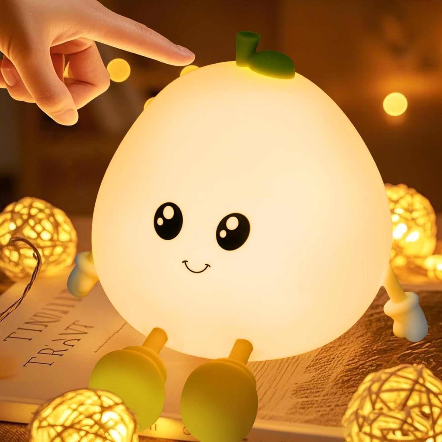 Veilleuse Enfant Rechargeable Veilleuse Bébé Lampe, 3 Intensités Réglables LED Filles, Silicone Lampe de Chevet Tactile pour Enfants Adulte Chambre Décoration Nouveau-né,Cadeau