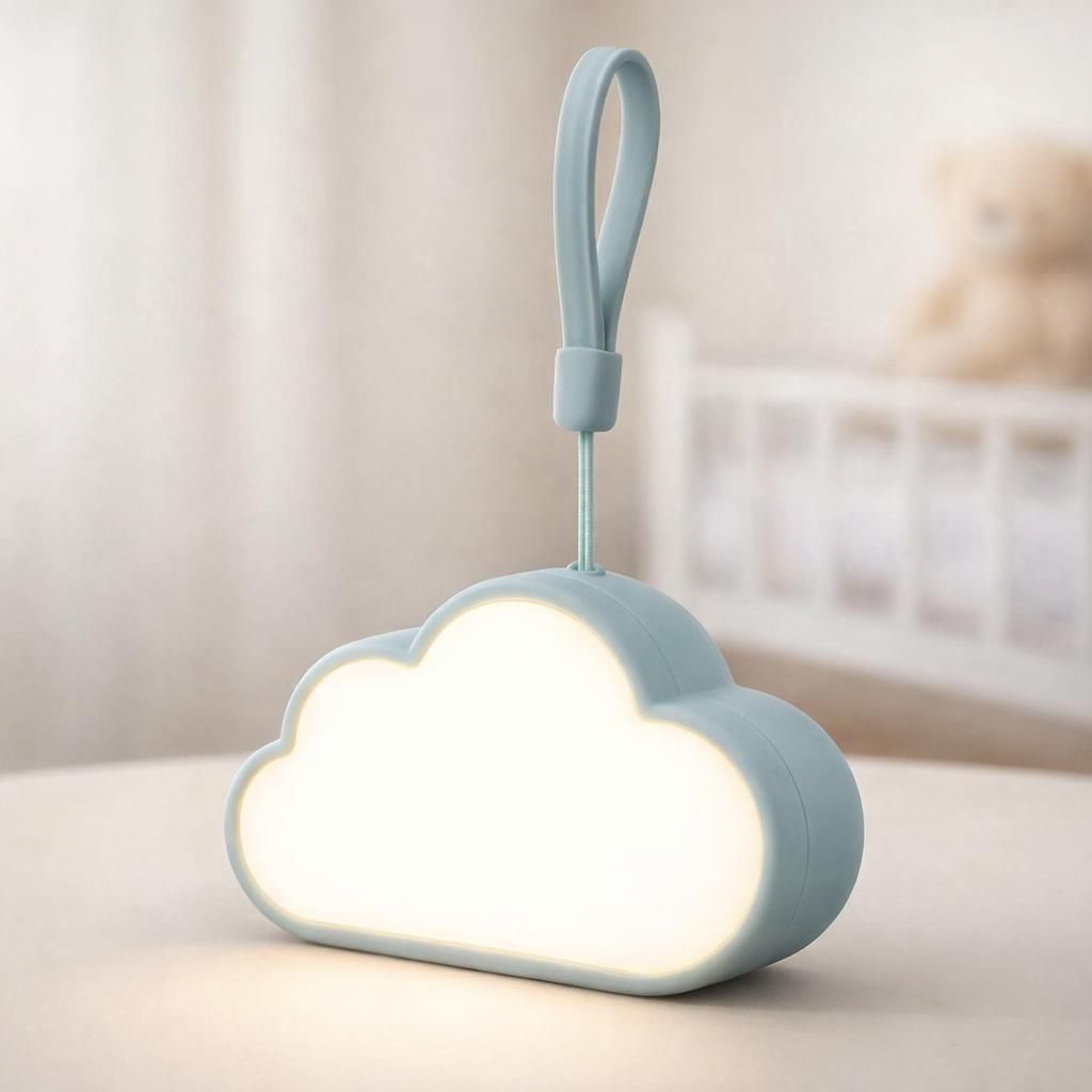 Annmore Veilleuse Bébé Rechargeable Lampe de Nuit Nuage Nomade Enfant Chambre Lampe Chevet Cadeau Naissance Fille Garçon Nouveau-né