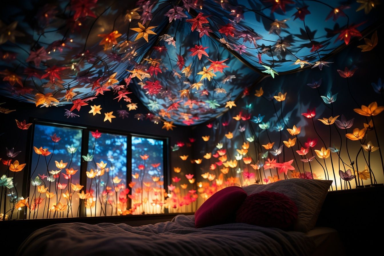 Projections de veilleuses musicales pour bébés sur les plafonds