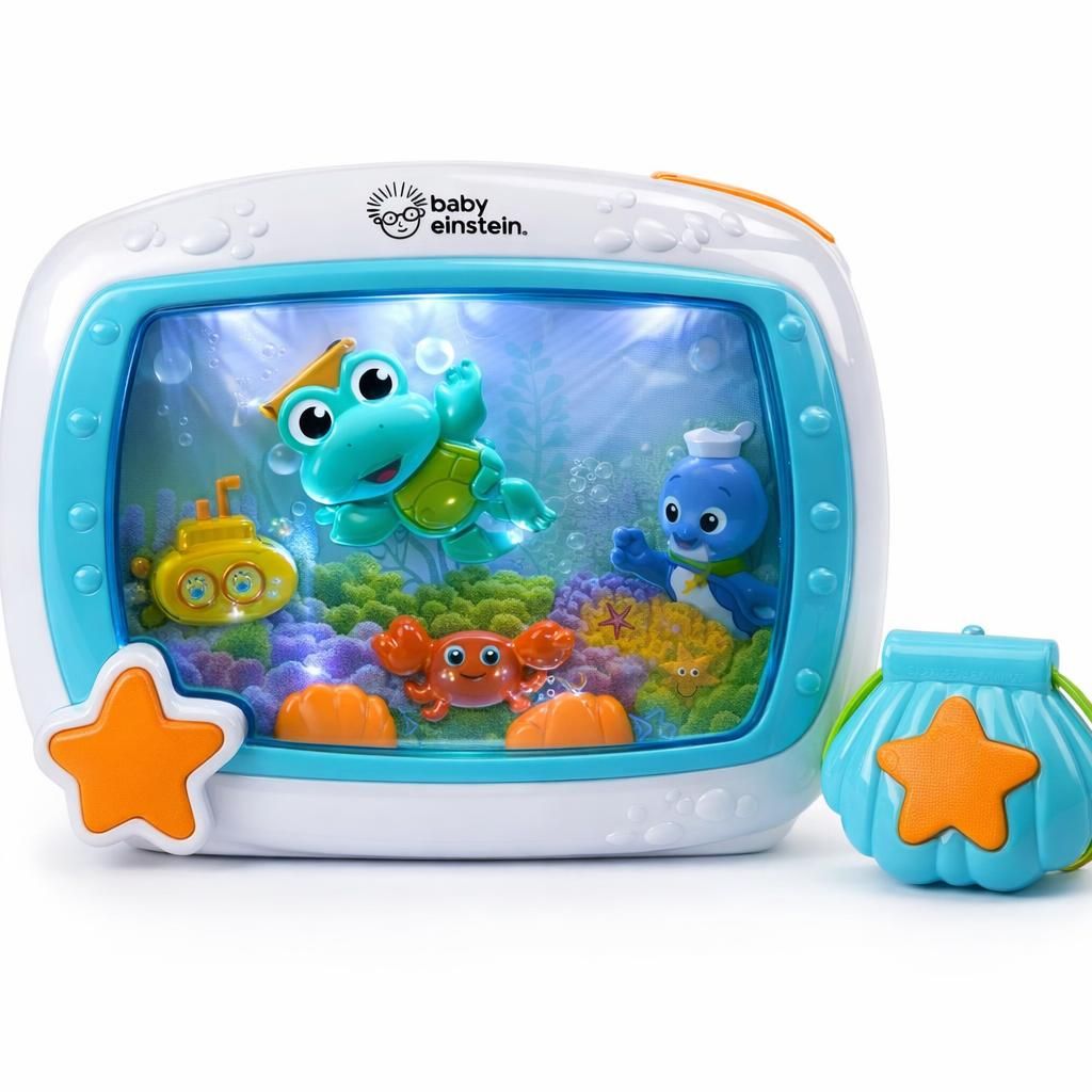Baby Einstein Sea Dreams Soother, Veilleuse Bébé Musicale et Lumineuse avec Bruit Blanc – Aquarium Bébé Veilleuse Enfant Apaisante, Lumières Douces, Sons Océan, Télécommande, 0+ Mois