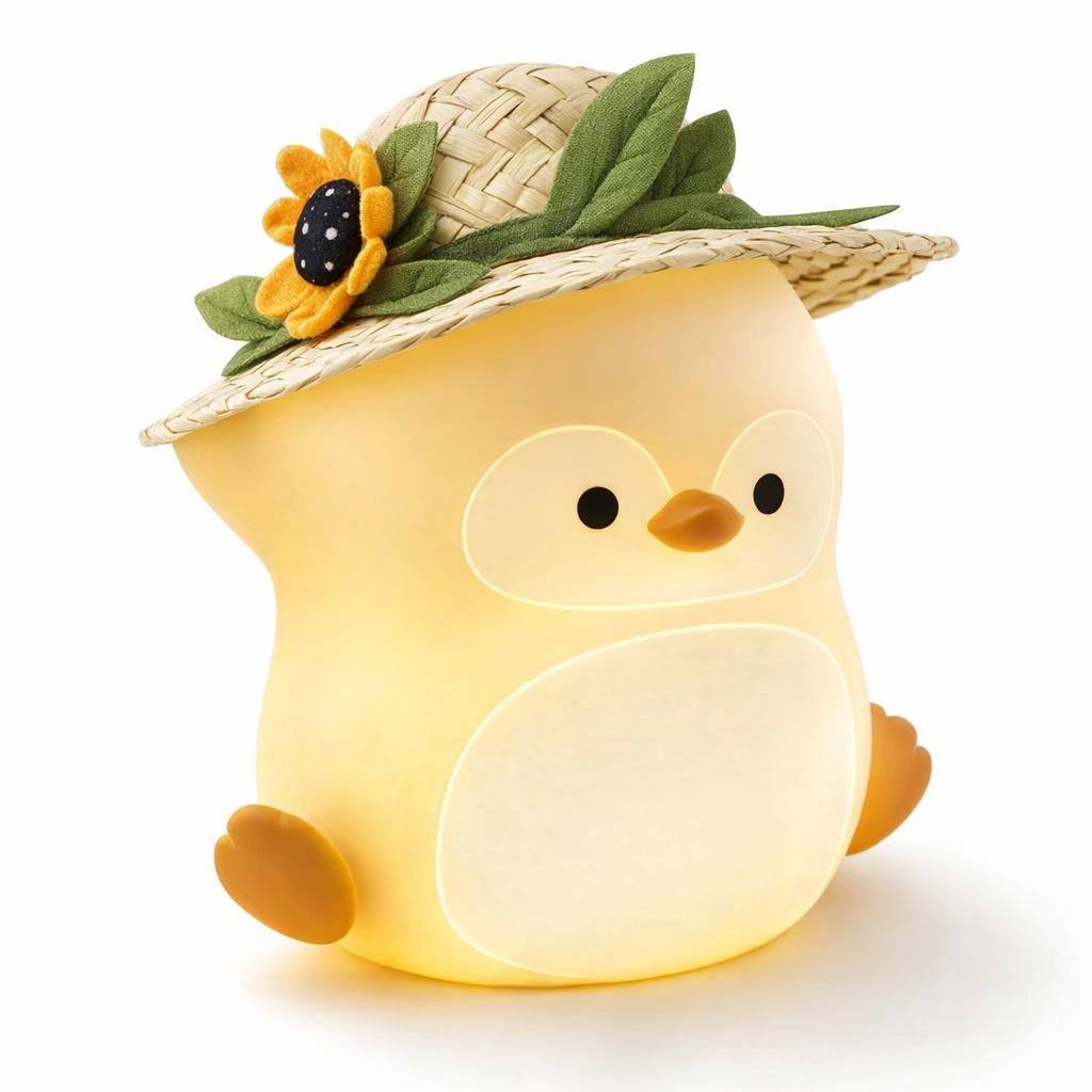 Pingouin LED Veilleuse Enfant, Cute LED Veilleuse de Chevet en Silicon USB Rechargeable Tactile 3 Niveaux Luminosité 7 Couleurs Animaux Lampe de Table Chambre Décorations Adultes Cadeaux
