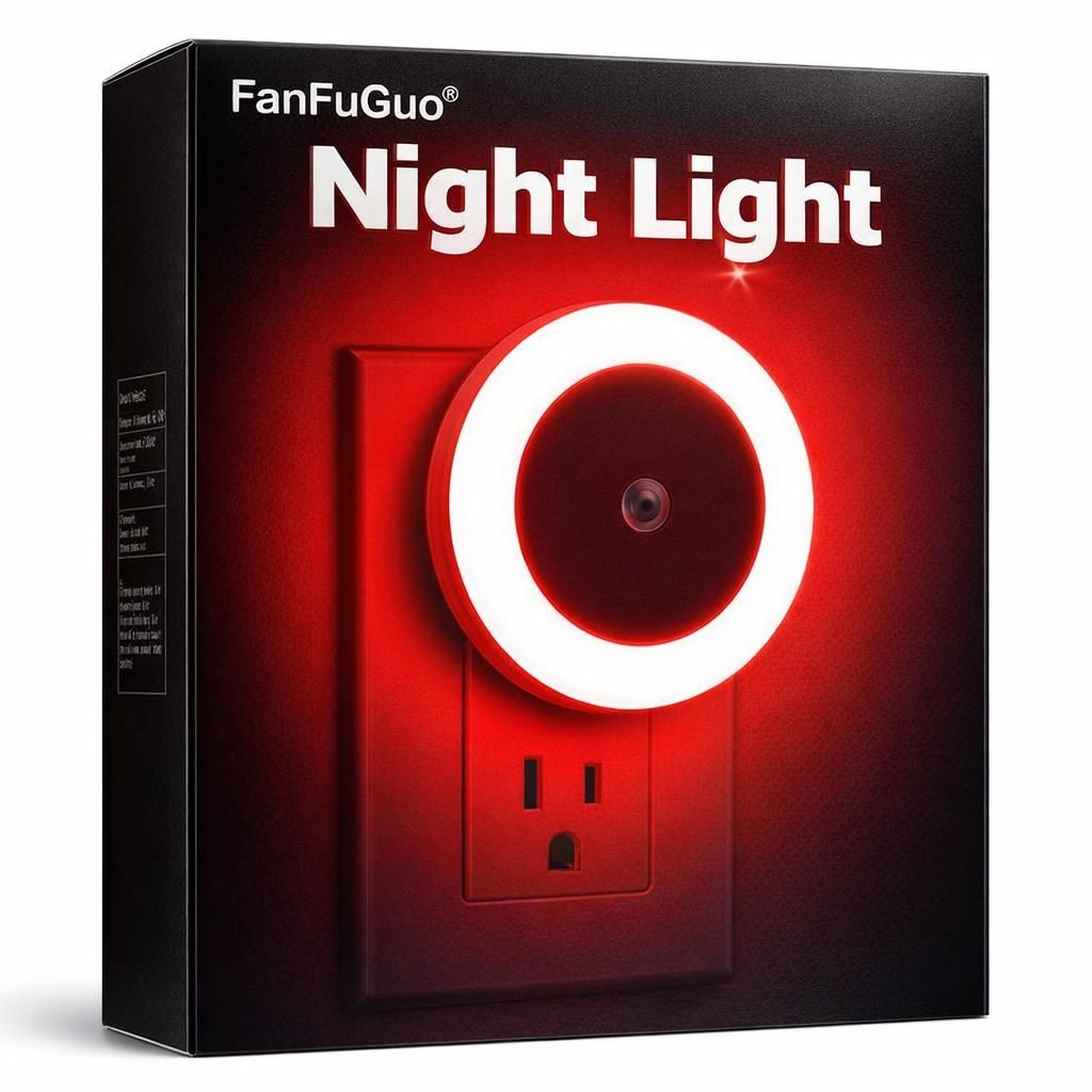 FanFuGuo® 3Pcs Led Veilleuse Prise Electrique, Veilleuse Murale Chambre bébé Enfant Adulte, Automatique Lampe de Nuit à Capteur Crépusculaire, pour Couloir/cuisine/Escalier (rouge)