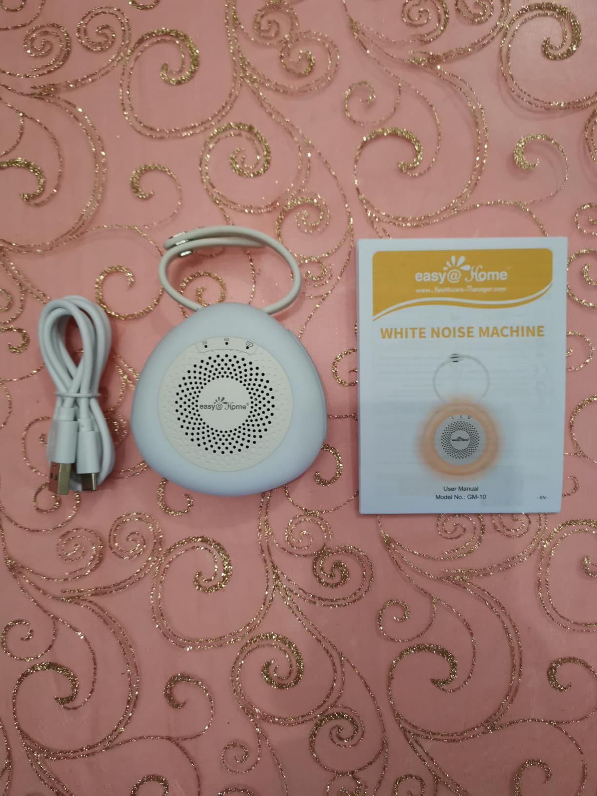 Easy@Home Machine à bruit blanc portable avec 30 sons relaxants, minuterie automatique et lumière de nuit | Idéal pour les bébés et les adultes, générateur de bruit blanc pour dormir et se détendre