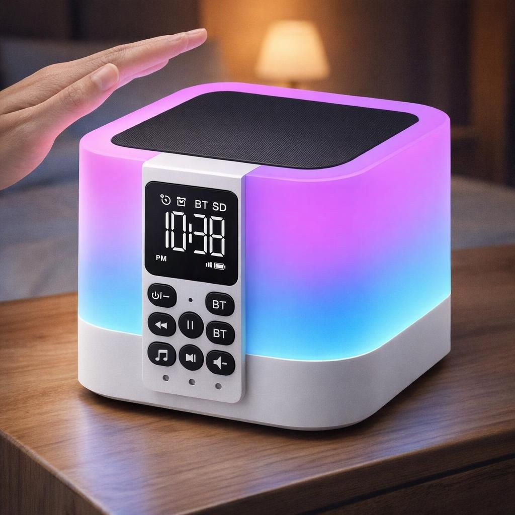 Enceinte Bluetooth avec veilleuse, variateur Tactile, générateur de Bruit Blanc numérique, pour bébés et Adultes, Cadeaux d'anniversaire et de Noël pour Femmes, Hommes, Enfants et Adolescents