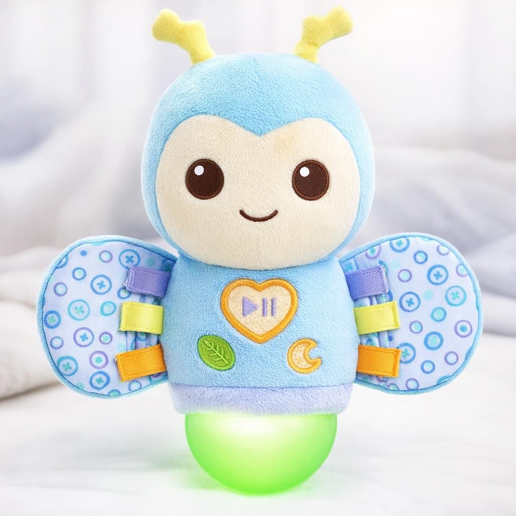 VTech - Lili, Ma Luciole Douce Nuit, Peluche Lumineuse et Musicale Qui Change de Couleur, Musique Douce, Berceuses et Sons de la Nature, Cadeau de Naissance Bébé - Contenu en Français