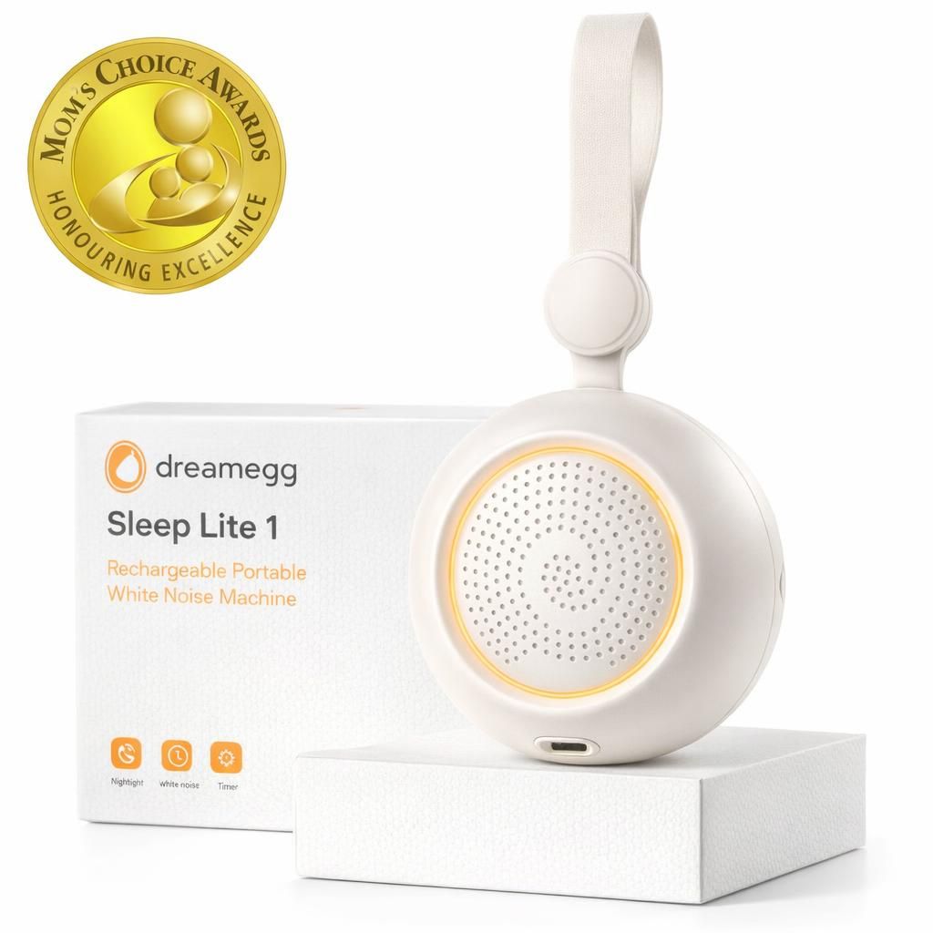 Dreamegg Sleep Lite 1 Machine à Bruit Blanc Bebe Portable avec 19 Sons Relaxant, Veilleuse Bruit Blanc avec USB-C Rechargeable 30 Volume 4 Minuterie, Sonothérapie Aide au Sommeil Bebe, Cadeau Bebe