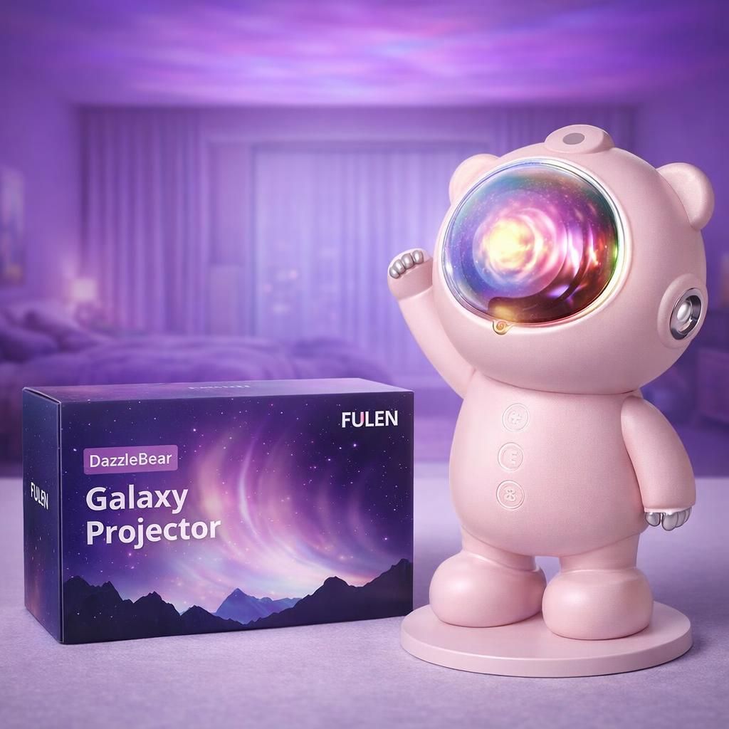 FULEN Projecteur Ciel Etoile, Veilleuse LED pour Chambre d'Enfant, Nuage Lumiere led Plafond, Projecteur de Galaxie Aurora pour Decoration, Cadeau de Noël pour Garçons, Filles et Couples,Rose