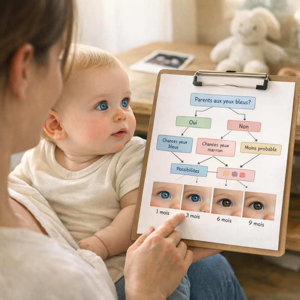 Comment savoir si bébé gardera ses yeux bleus&nbsp;? L’arbre décisionnel mois par mois