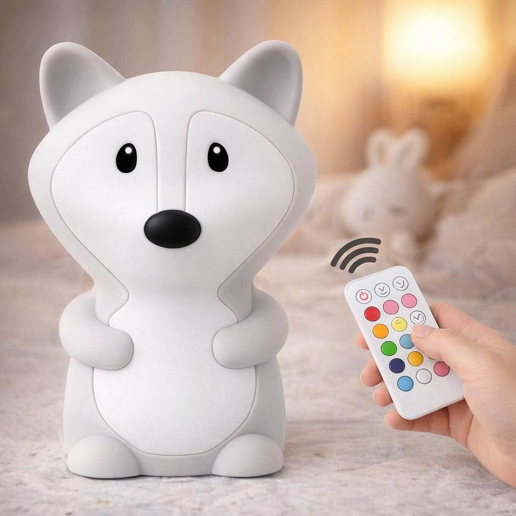 Veilleuse Enfant Chambre Lampe Veilleuse Bebe Veilleuse Renard Multicolore Rechargeable LED Veilleuse 9 Couleurs Veilleuse Bébé (Télécommande + Tactile Dimm)