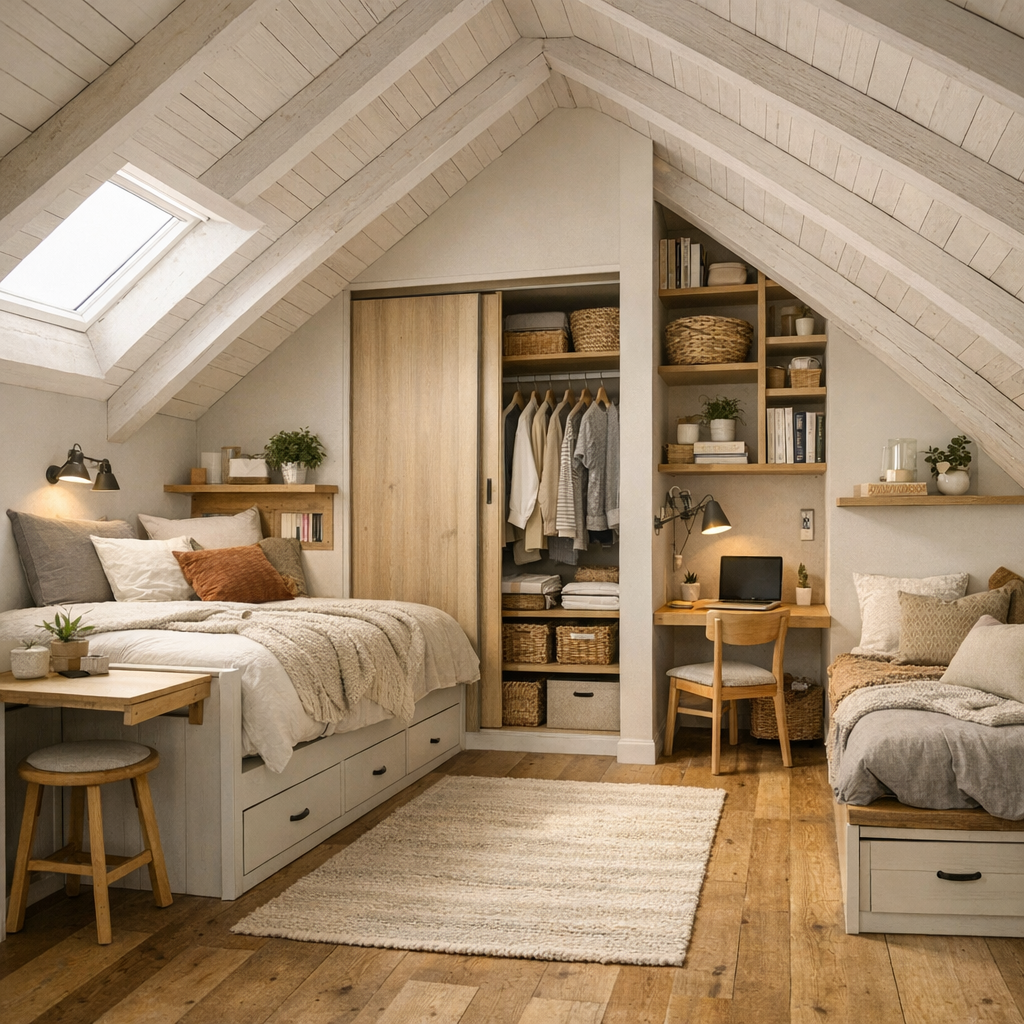 3. 7 idées gain de place pour une petite chambre sous pente