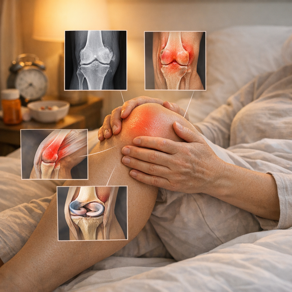 Les causes fréquentes : arthrose, inflammation, tendinite, ménisque ou autre pathologie