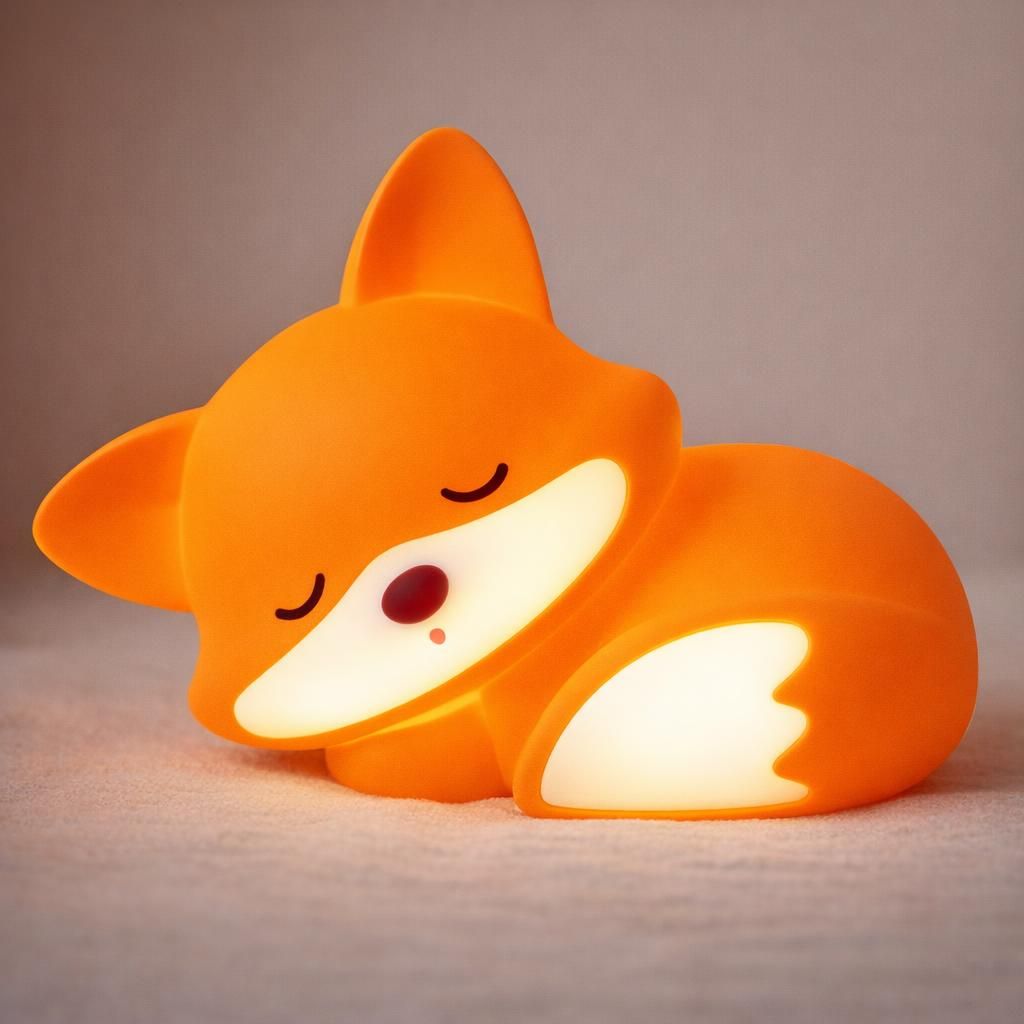 Amaredom Renard Veilleuse, Lampe Renard Mignonne, Luminosité Réglable, Minuterie 20 Min, Idéale pour Chambre d'Enfant - Cadeau Unique et Jouet Adorable [Classe énergétique A]