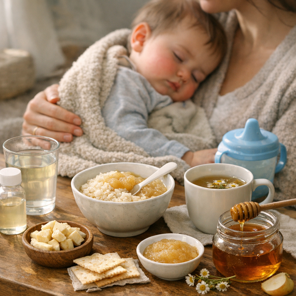 Que donner à boire et à manger à bébé pendant la gastro ?