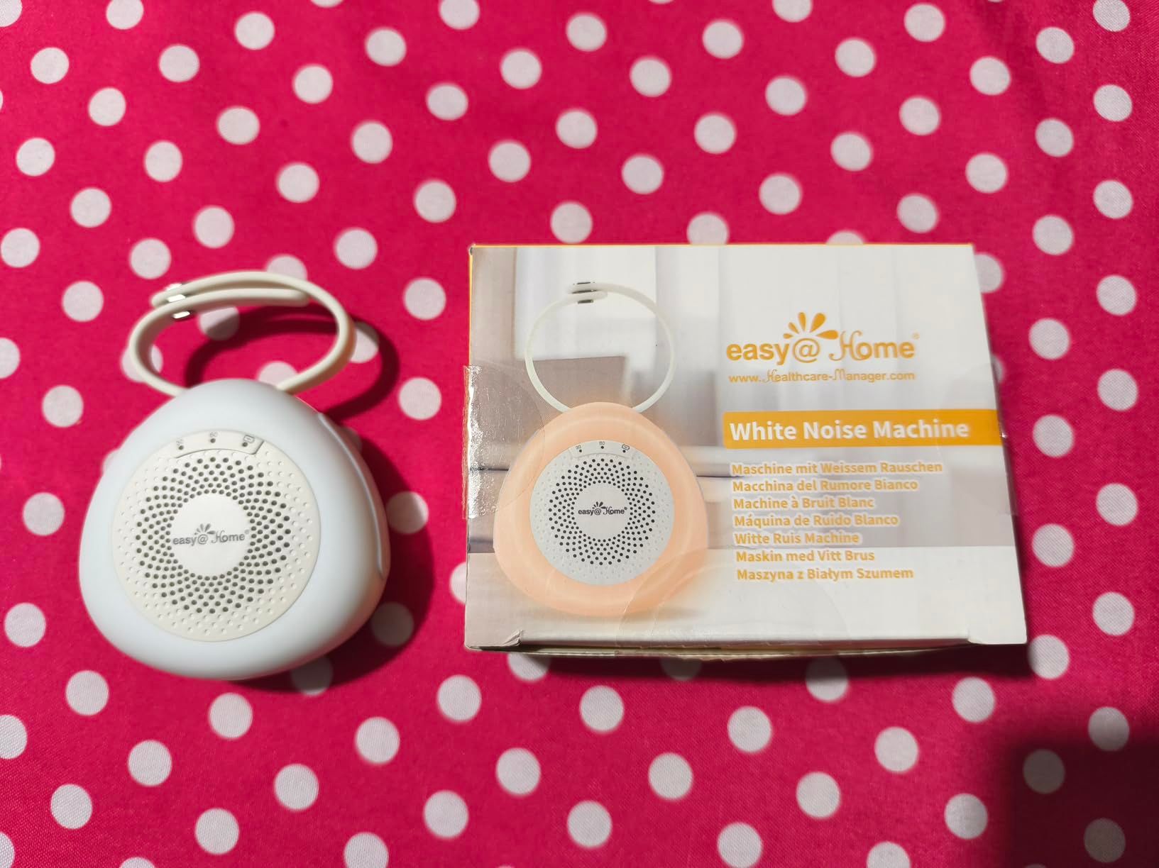 Easy@Home Machine à bruit blanc portable avec 30 sons relaxants, minuterie automatique et lumière de nuit | Idéal pour les bébés et les adultes, générateur de bruit blanc pour dormir et se détendre