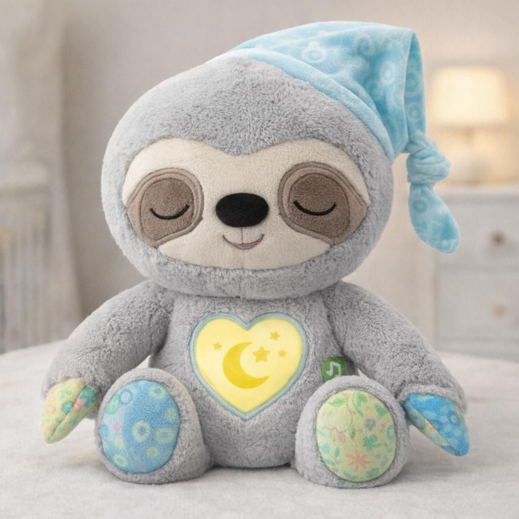 VTech 548205 Mon Paresseux Rêves Merveilleux, Peluche Bébé Interactive et Apaisante, Tête Animée, Veilleuse, Musique Douce, Bruits Blancs et Sons de la Nature, Cadeau de Naissance, Multicolore