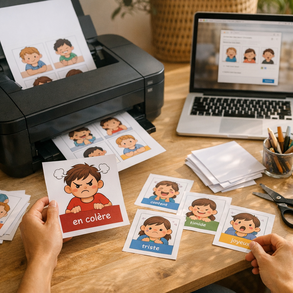 Télécharger et imprimer des cartes émotions gratuites sans perdre ton temps