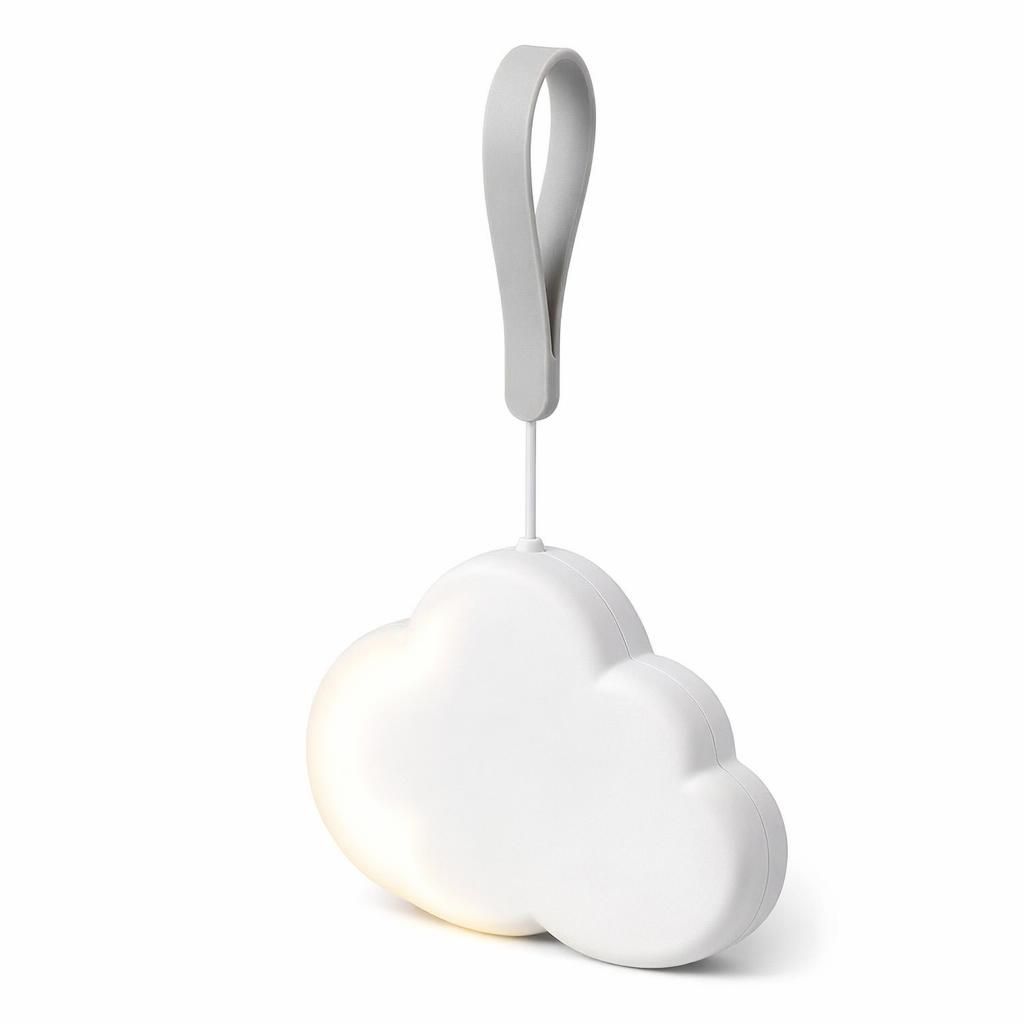 Annmore Veilleuse Enfant Nomade Lampe Nuage de Nuit Maternité Lampe Chevet Rechargeable Chambre Bébé Cadeau Nouveau-né Fille, ABS, Blanc
