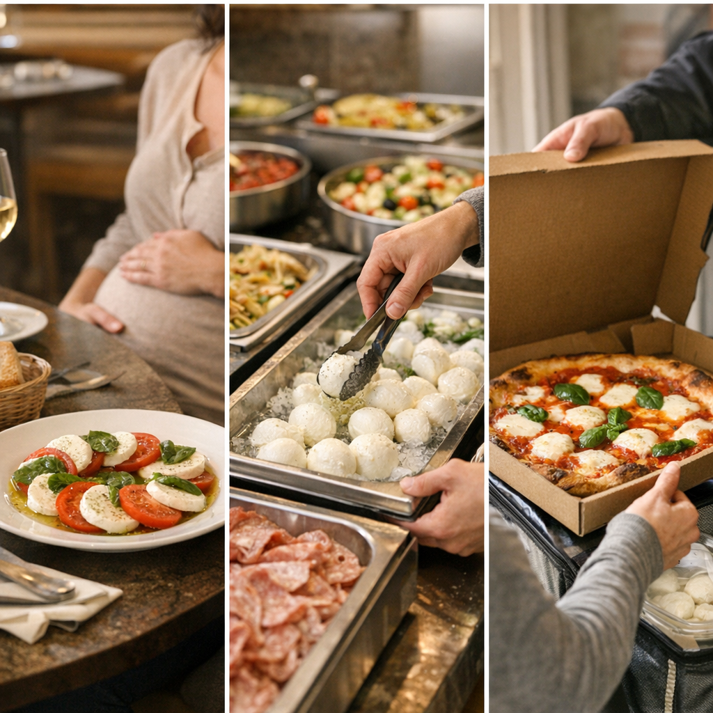 Restaurant, buffet, livraison : les situations où la mozzarella demande plus de prudence