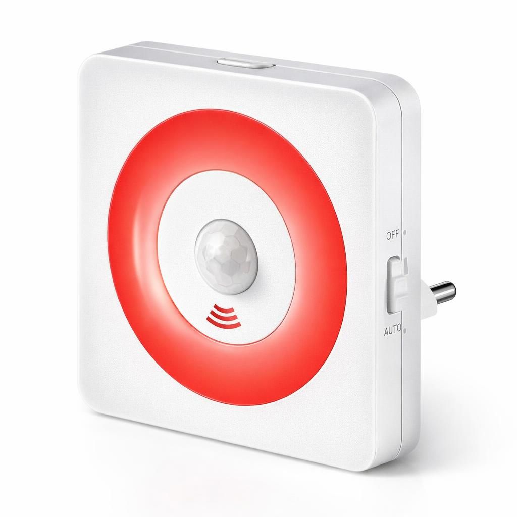 2PCS Veilleuse Prise Électrique avec Détecteur de Mouvement,Veilleuse Prise 3 Modes: Détection/Permanent/Éteint. Minuterie et Intensité Réglable .Parfait pour Chambre, Salon, Salle de Bain, Rouge