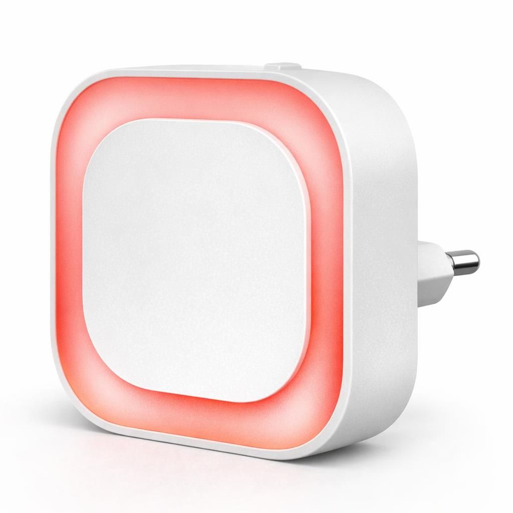 2 Pcs Veilleuse LED Automatique, Lampe de Nuit à Capteur Crépusculaire, 3 niveaux de luminosité Dimmmable Veilleuse Enfant avec Prise, pour Couloir, cuisine, salle de bains, Rouge