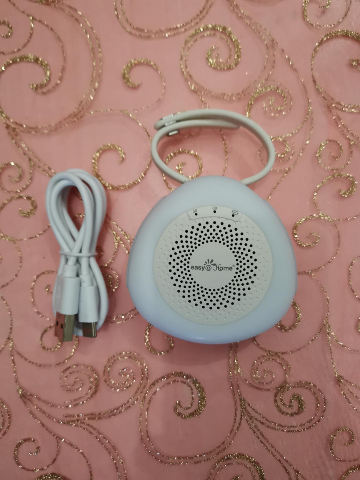 Easy@Home Machine à bruit blanc portable avec 30 sons relaxants, minuterie automatique et lumière de nuit | Idéal pour les bébés et les adultes, générateur de bruit blanc pour dormir et se détendre