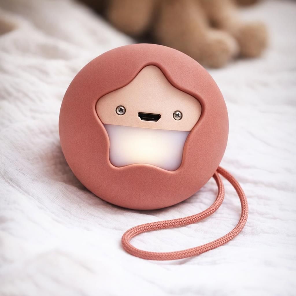 Pabobo Veilleuse portable nomade & rechargeable Little Moon - Longue autonomie 45 nuits - petite et légère dès la naissance. Terracotta