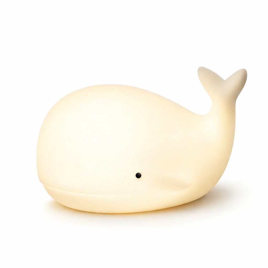 LOVERUIS Lampe de Nuit Bébé Veilleuse 7 Couleurs, Kawaii Déco Chambre Portable pour Cadeau (Baleine)