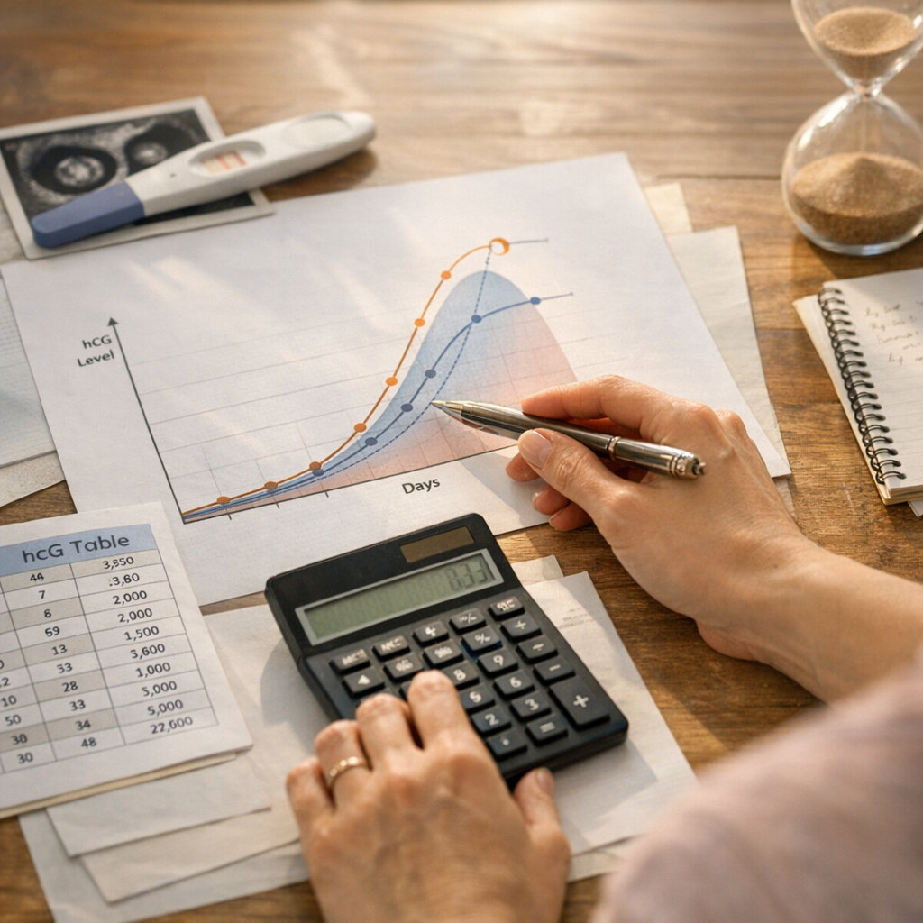Évolution du taux bêta-hCG&nbsp;: doublement, pic et calculette