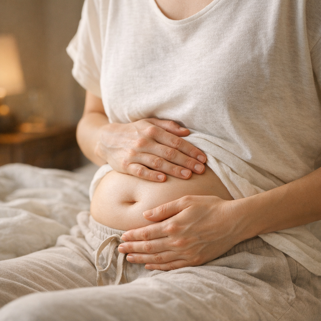 Un Ventre gonflé et dur comme une femme enceinte : causes, solutions
