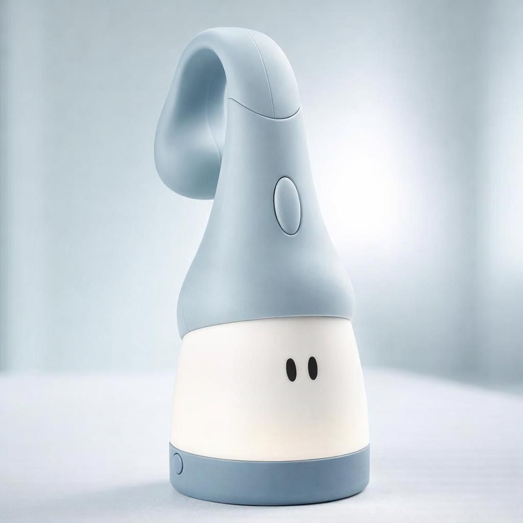 BÉABA, Veilleuse pour Enfant/Bébé, Portative sans fil, Evolutive en Torche, Lumière douce, Design Ergonomique : S'accroche aux poignées, lit à barreau, Longue Autonomie 90h, Pixie Torch, Bleu Perle