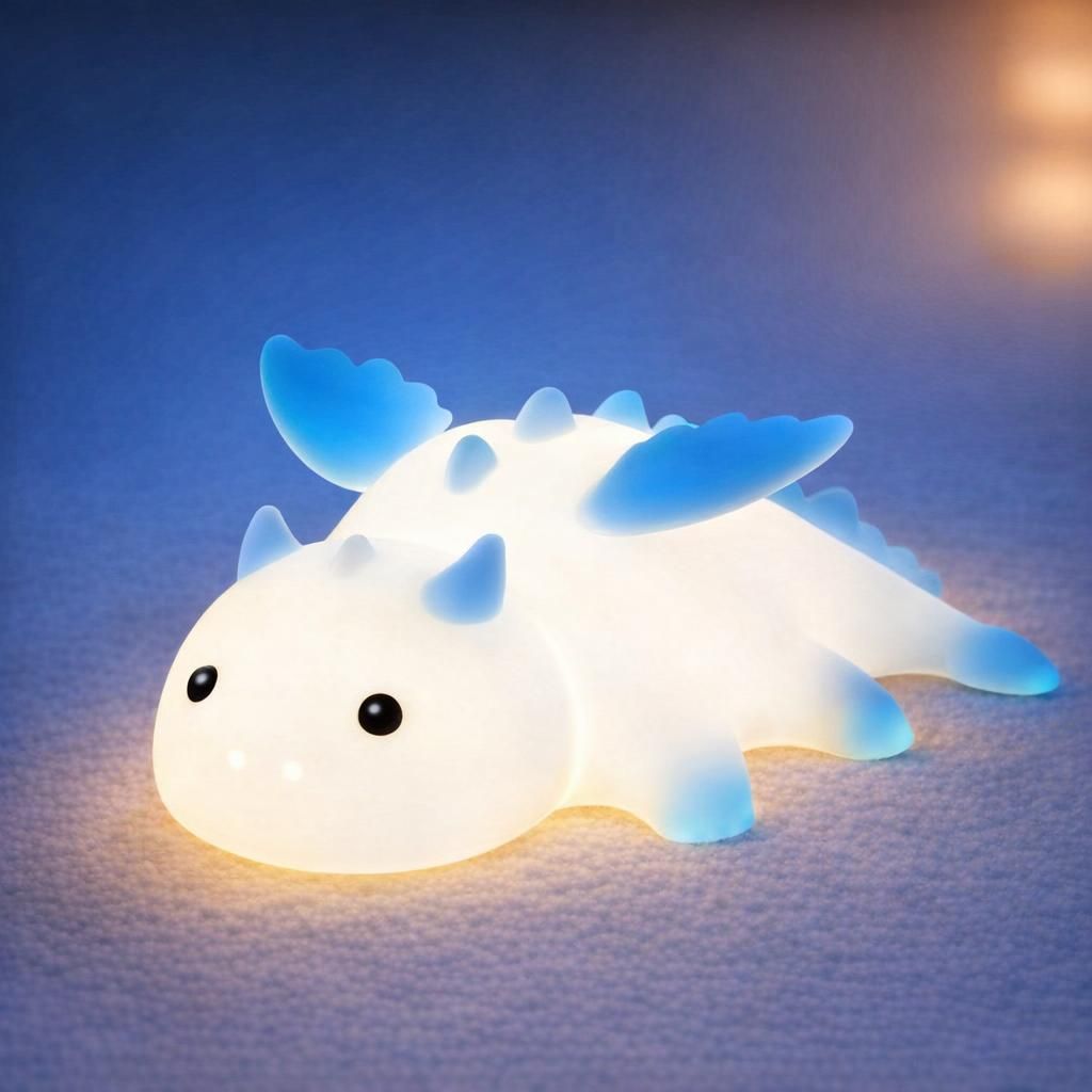 Veilleuse Dragon Enfant, Lumière Nocturne LED 7 Couleurs avec Minuterie, Silicone Doux et Dimmable, Fonction Magnétique et Rechargeable USB (1200mAh), Cadeau pour Bébé, Fille et Garçon - Bleu